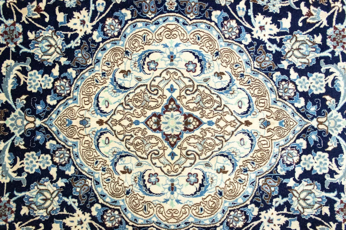 Alfombra Persa - Nain - Real - 360 x 255 cm - azul oscuro