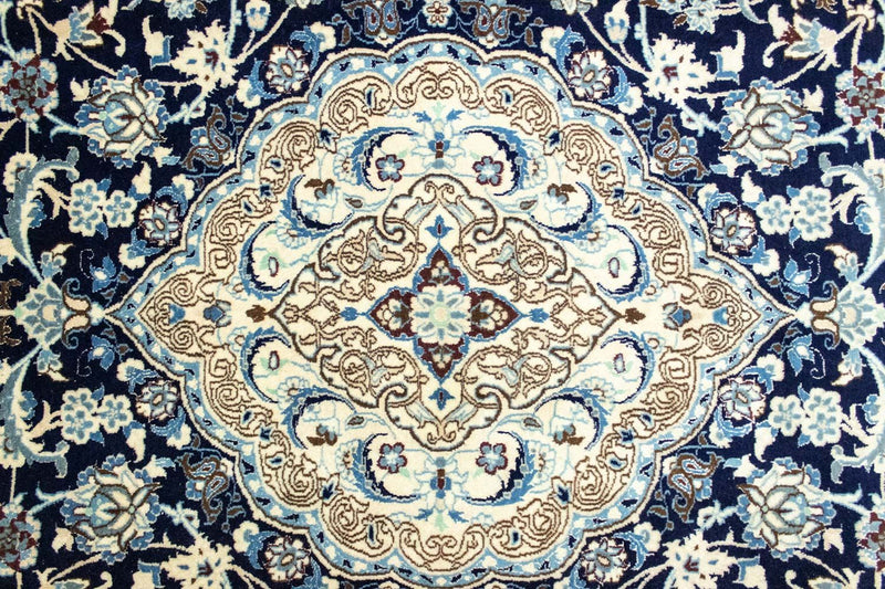 Alfombra Persa - Nain - Real - 360 x 255 cm - azul oscuro