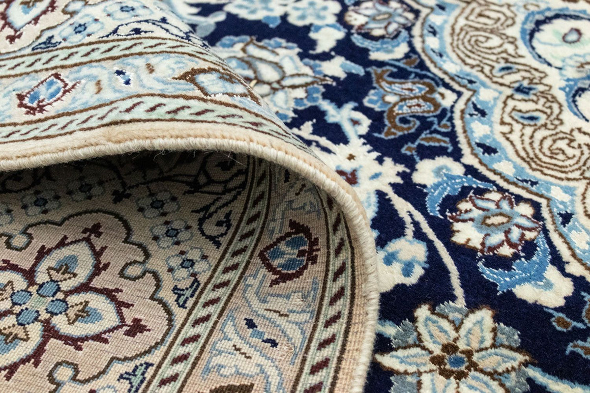 Alfombra Persa - Nain - Real - 360 x 255 cm - azul oscuro