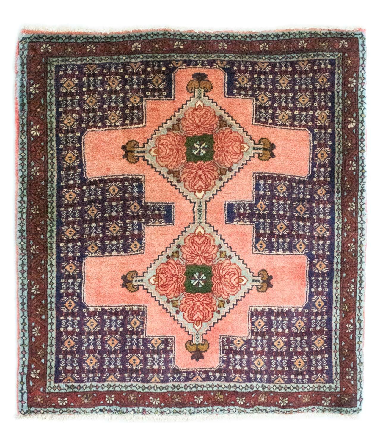 Alfombra persa - Clásica cuadrado  - 77 x 73 cm - salmón