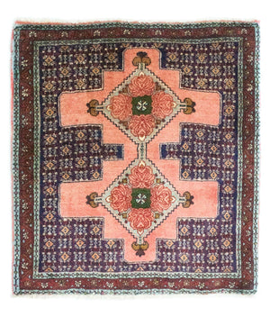 Alfombra persa - Clásica cuadrado  - 77 x 73 cm - salmón