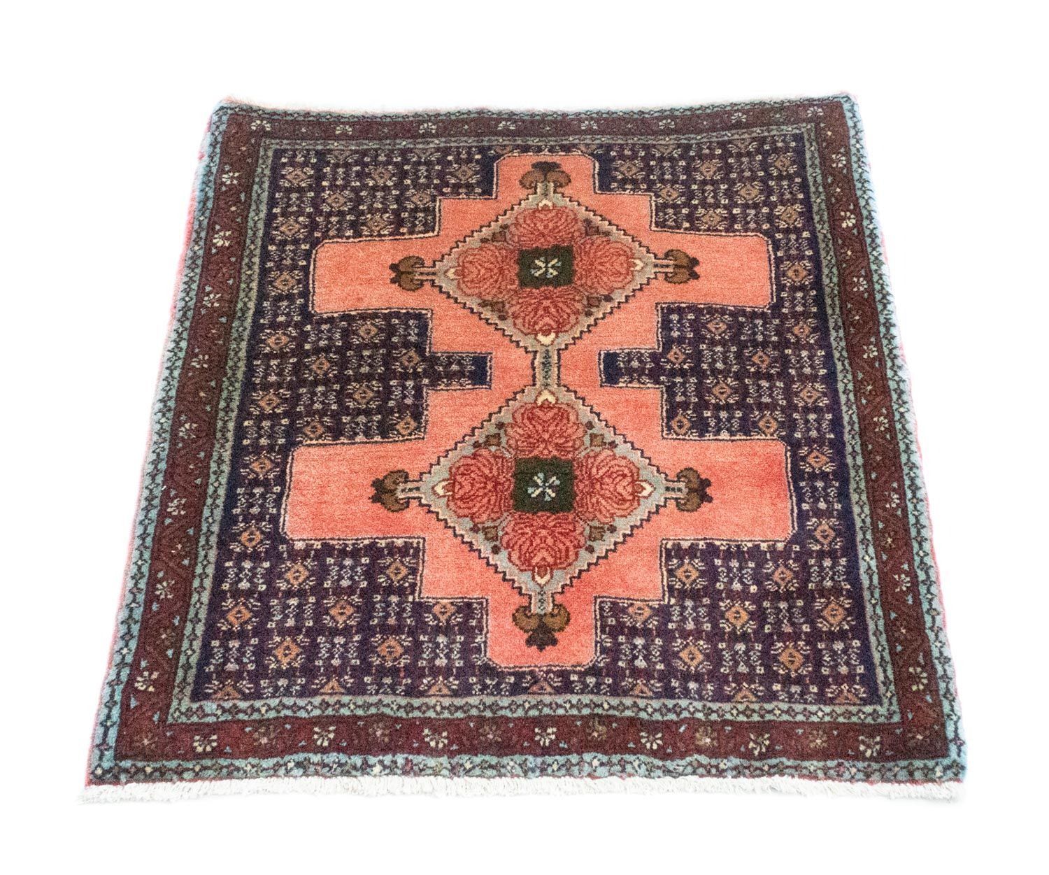 Alfombra persa - Clásica cuadrado  - 77 x 73 cm - salmón