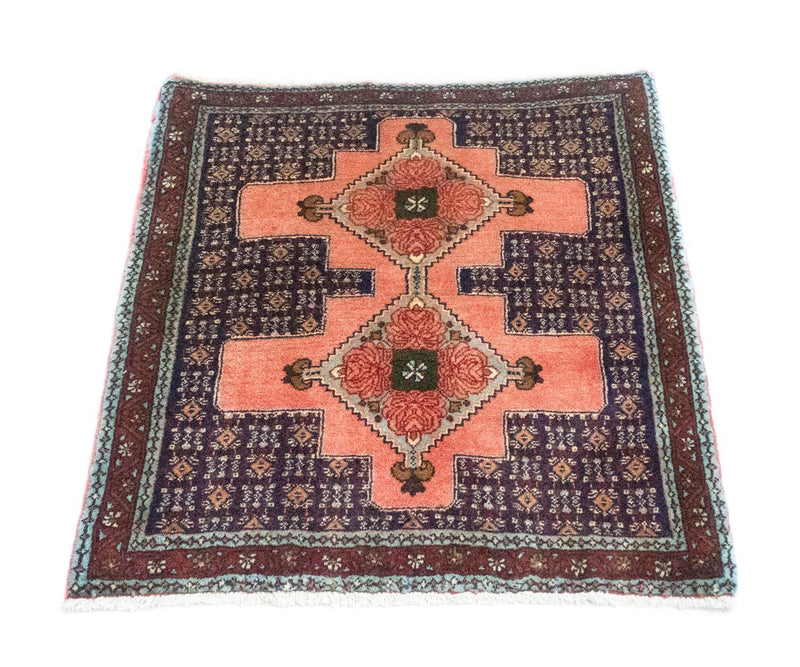 Alfombra persa - Clásica cuadrado  - 77 x 73 cm - salmón