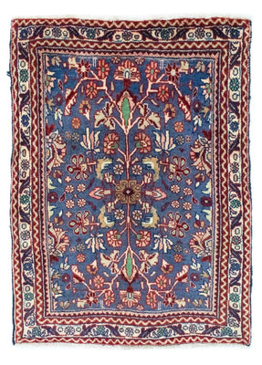 Alfombra persa - Bidjar - 84 x 63 cm - azul
