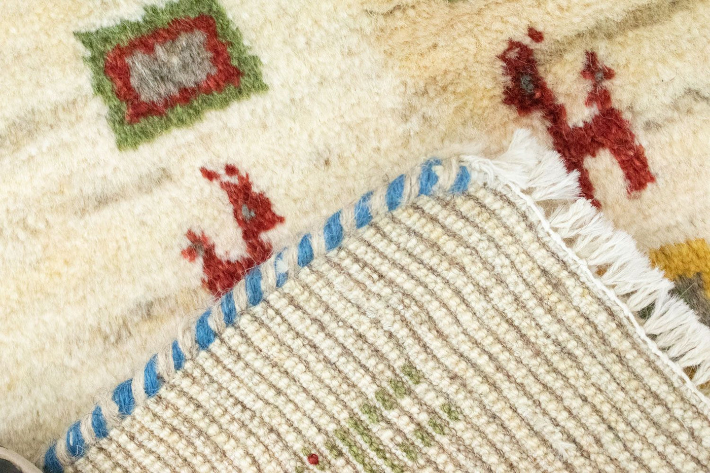 Gabbeh persa Alfombra 60x40cm - Perserteppich Wollteppich