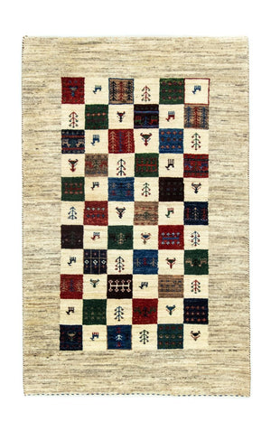 Alfombra Gabbeh - Loribaft Persa - 124 x 83 cm - colorido