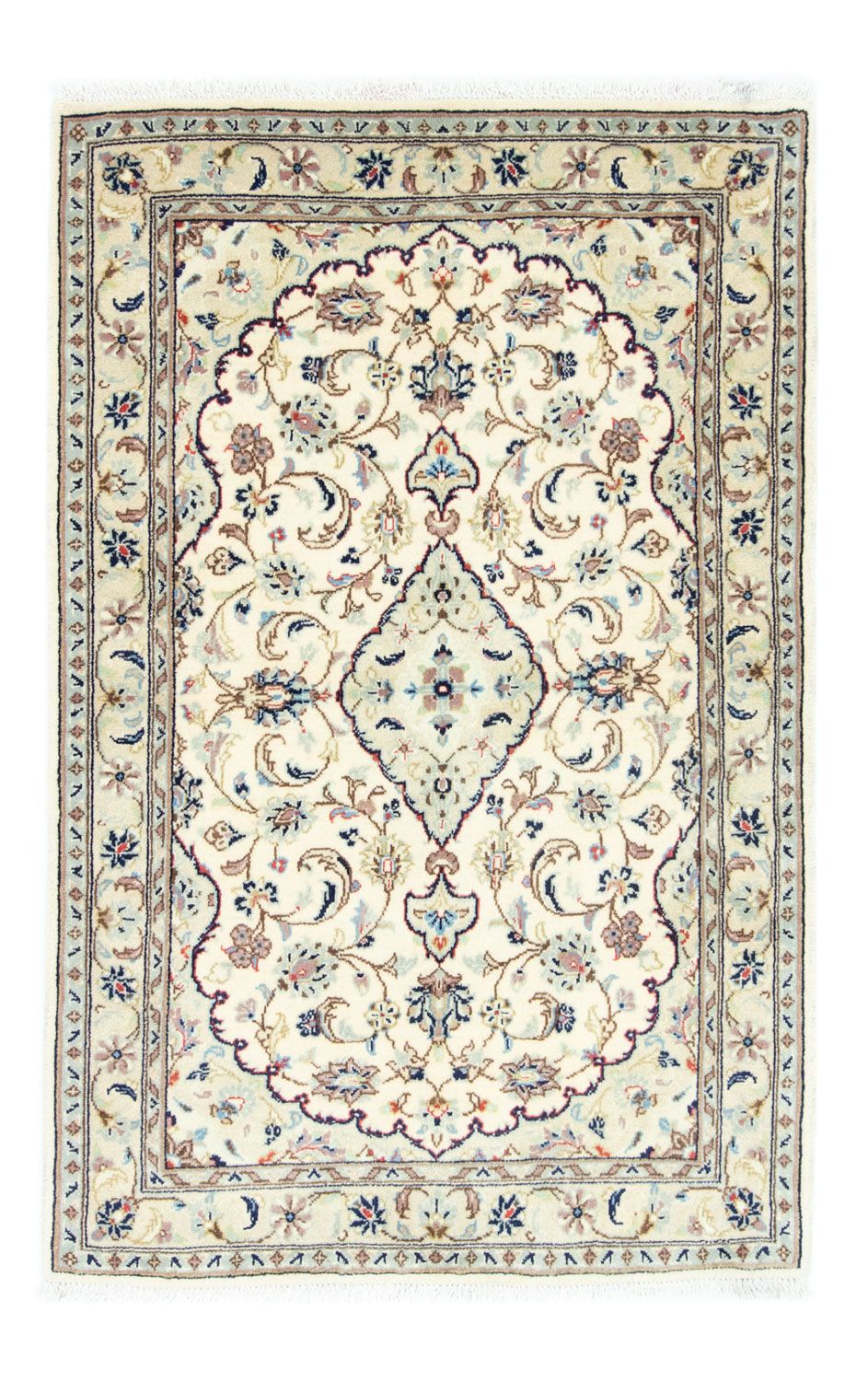 Alfombra persa - Keshan - 152 x 98 cm - beige