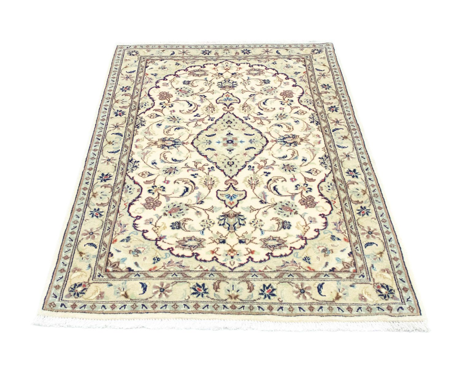 Alfombra persa - Keshan - 152 x 98 cm - beige