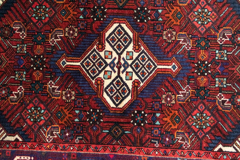 Alfombra persa - Nómada - 121 x 80 cm - azul