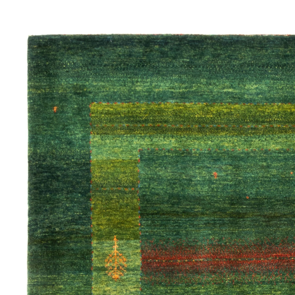 Alfombra Gabbeh - Loribaft Persa - 245 x 175 cm - verde