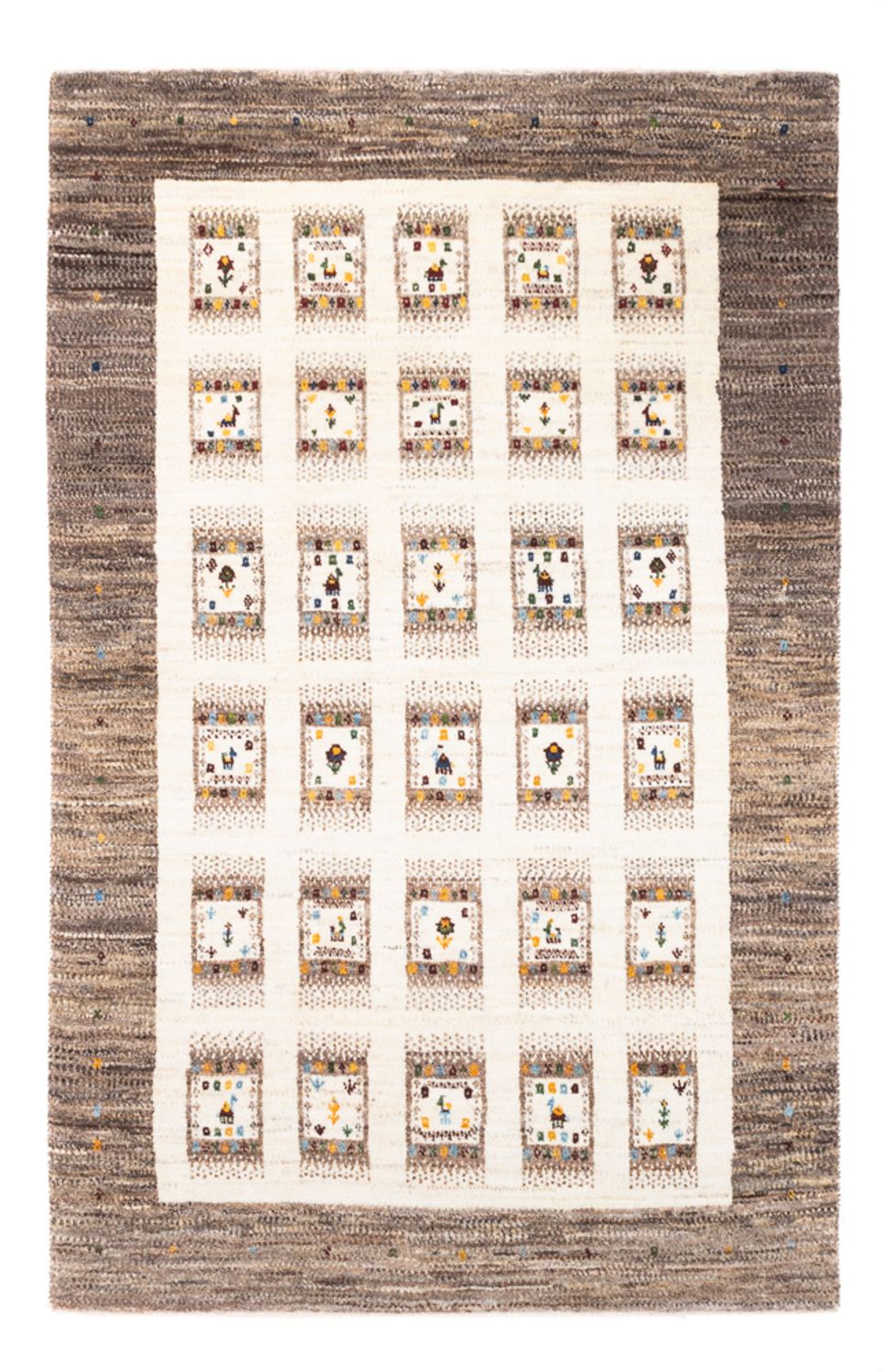 Alfombra Gabbeh - Loribaft Persa - Real - 164 x 101 cm - natural
