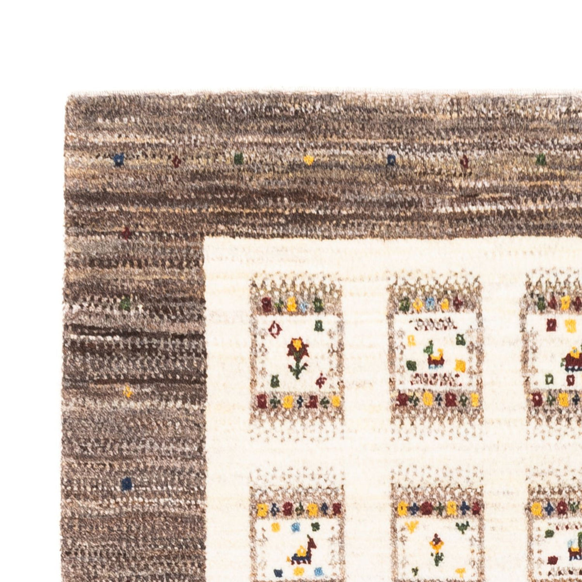 Alfombra Gabbeh - Loribaft Persa - Real - 164 x 101 cm - natural