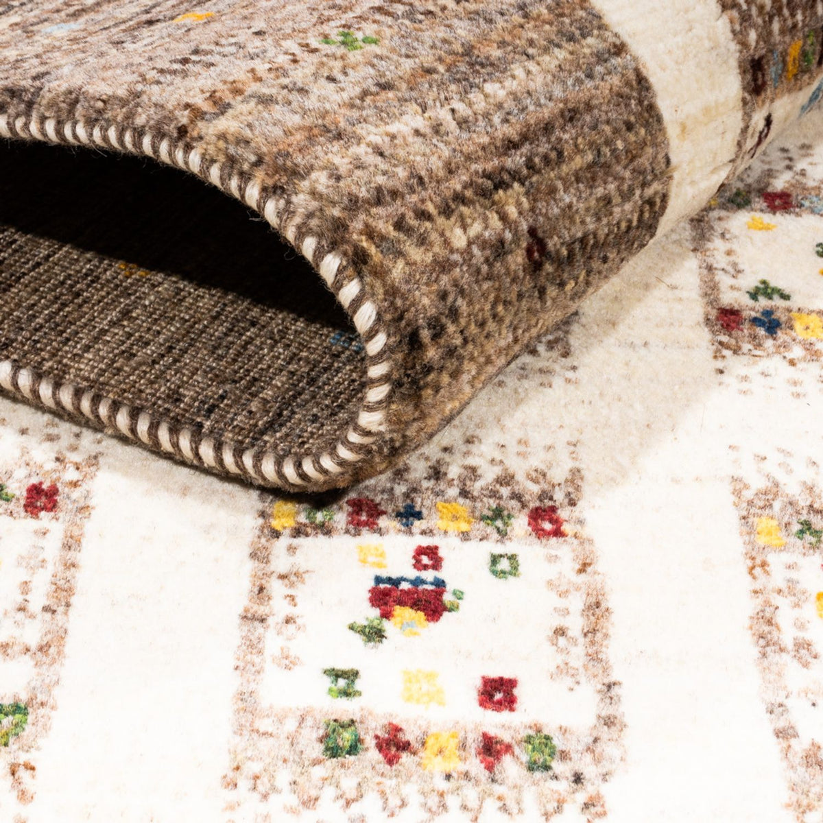 Alfombra Gabbeh - Loribaft Persa - Real - 164 x 101 cm - natural