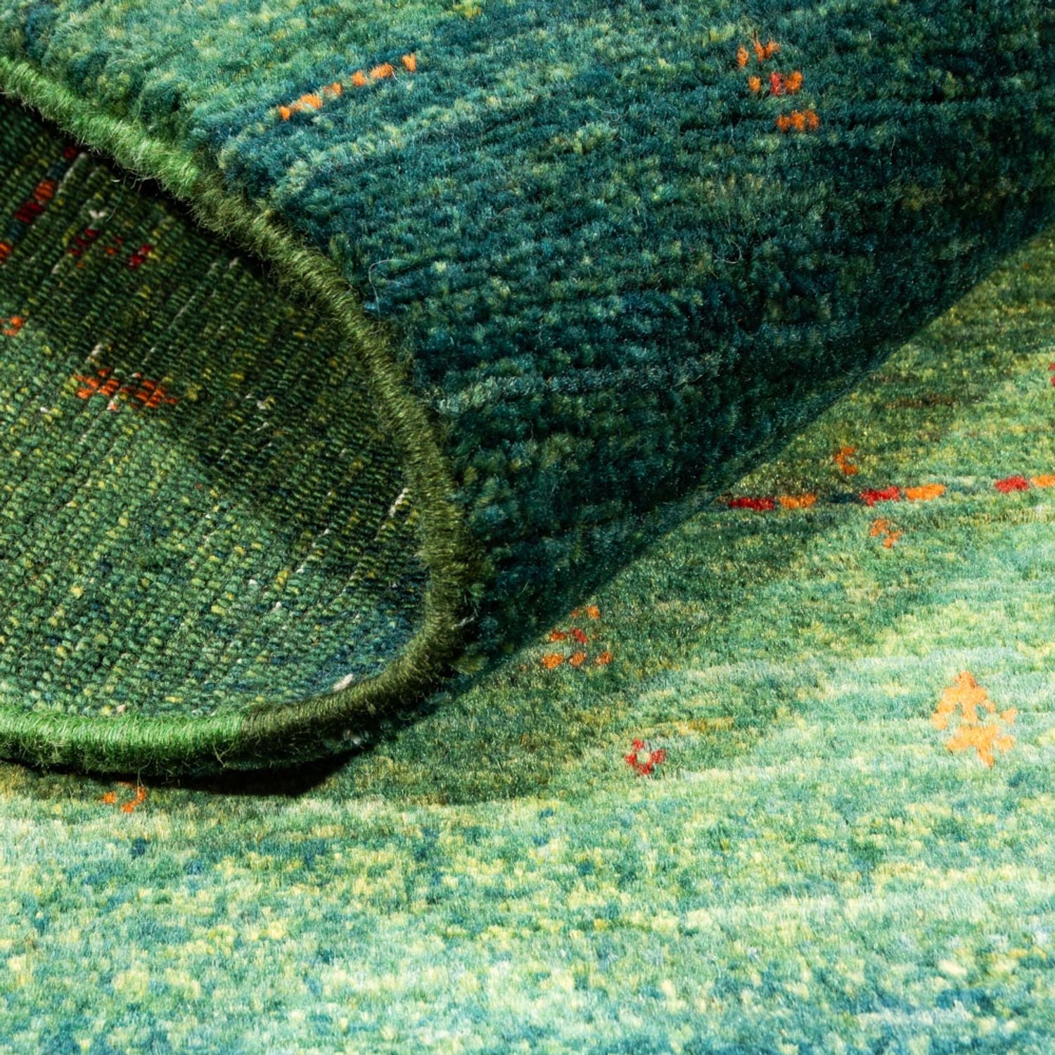 Alfombra Gabbeh - Loribaft Persa - 152 x 107 cm - verde