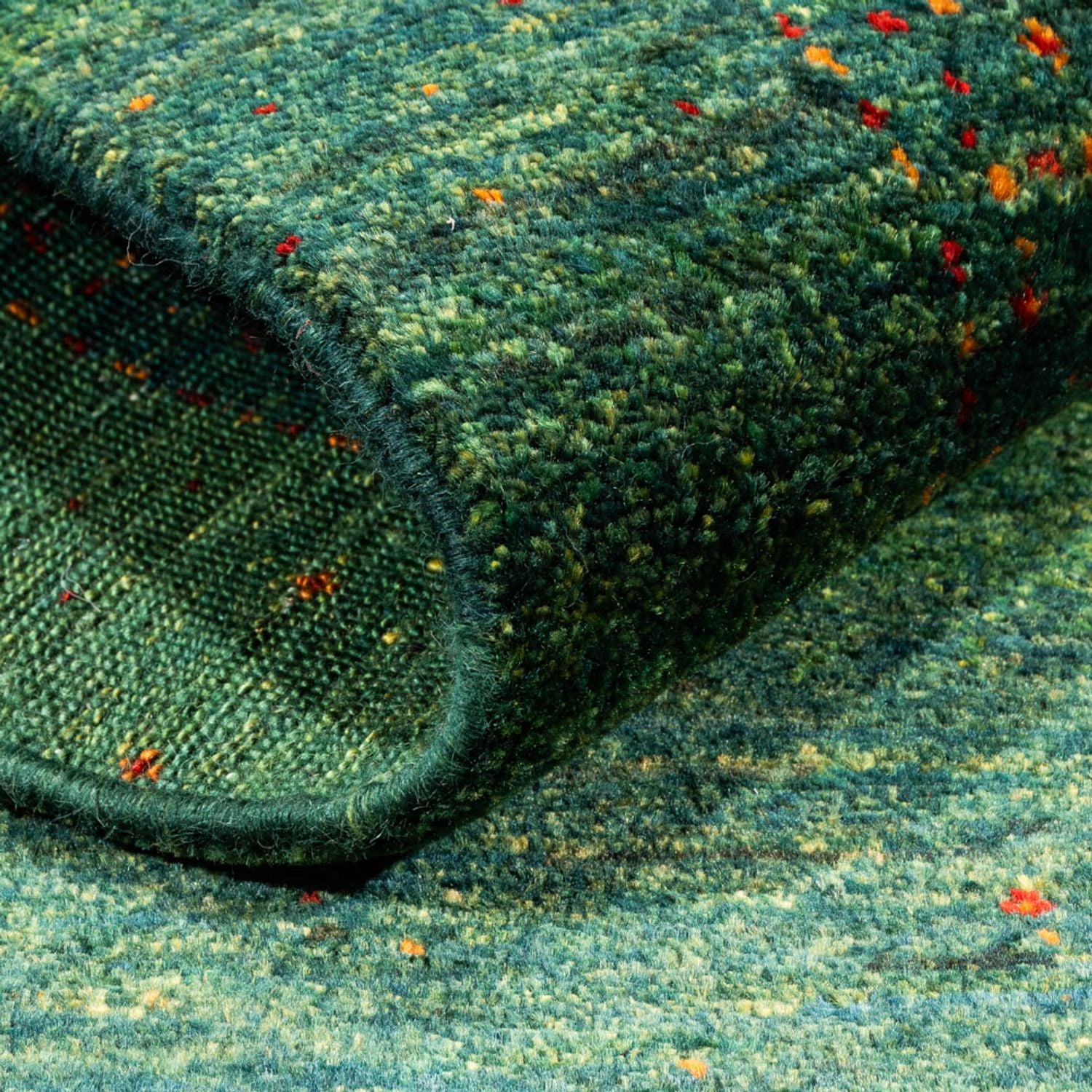 Alfombra Gabbeh - Loribaft Persa - 146 x 98 cm - verde