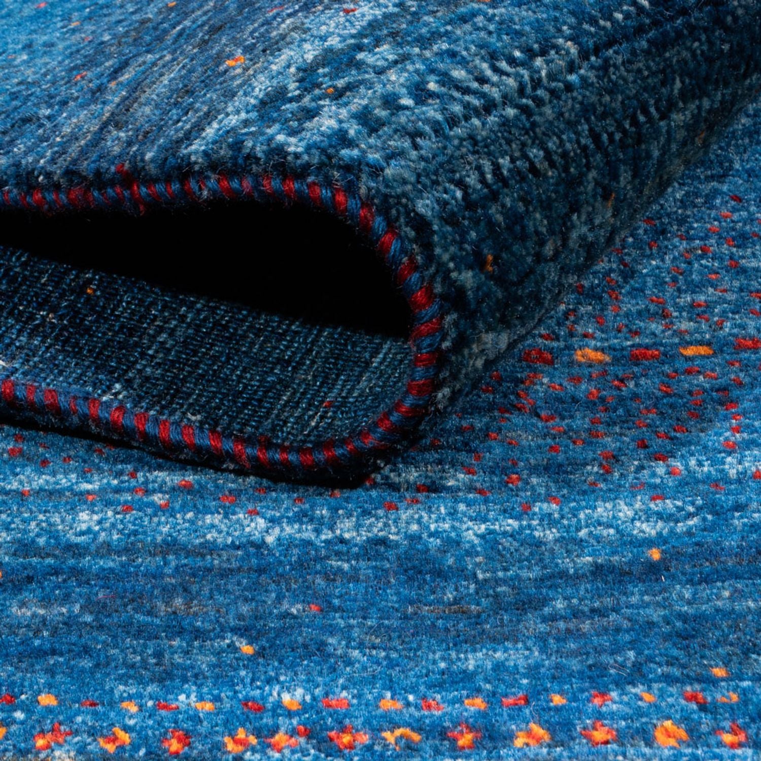 Alfombra Gabbeh - Loribaft Persa - 190 x 128 cm - azul