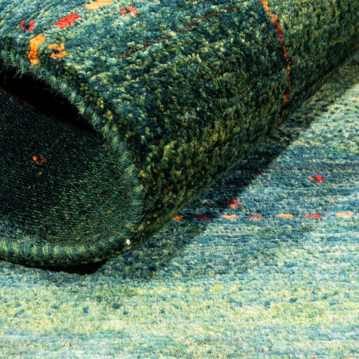 Alfombra Gabbeh - Loribaft Persa - 135 x 83 cm - verde