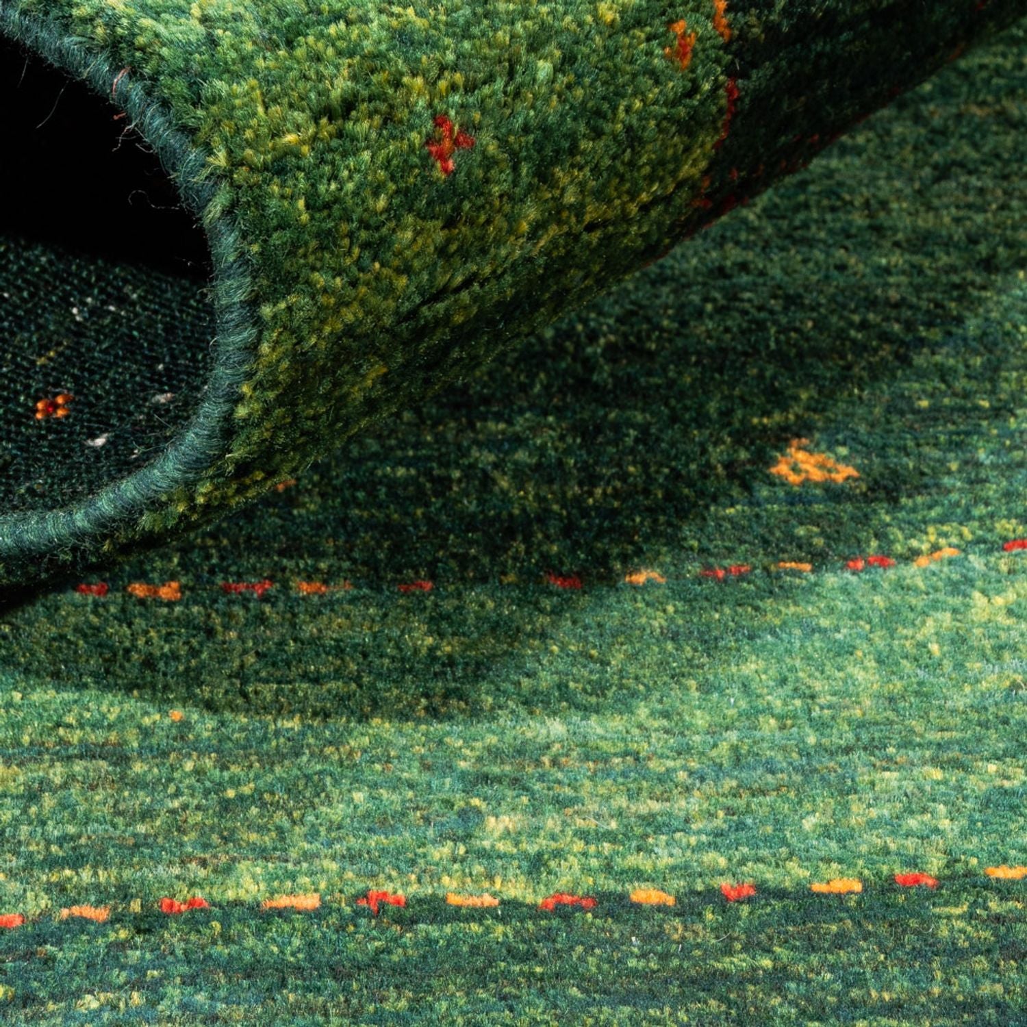 Alfombra Gabbeh - Loribaft Persa - 115 x 86 cm - verde
