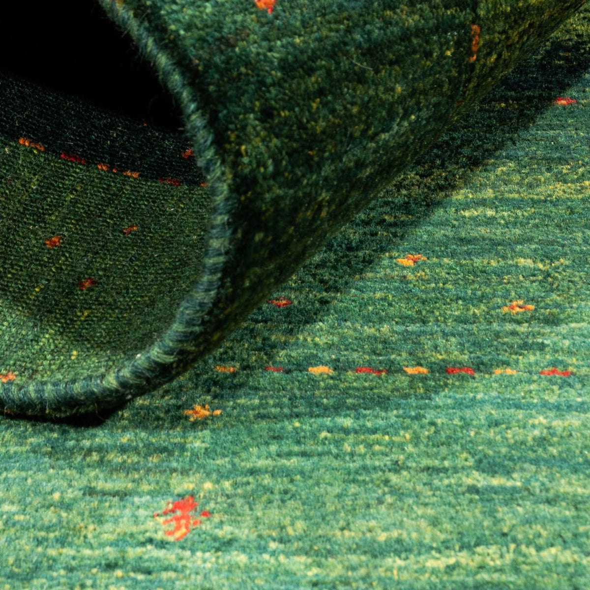 Alfombra Gabbeh - Loribaft Persa - 136 x 84 cm - verde