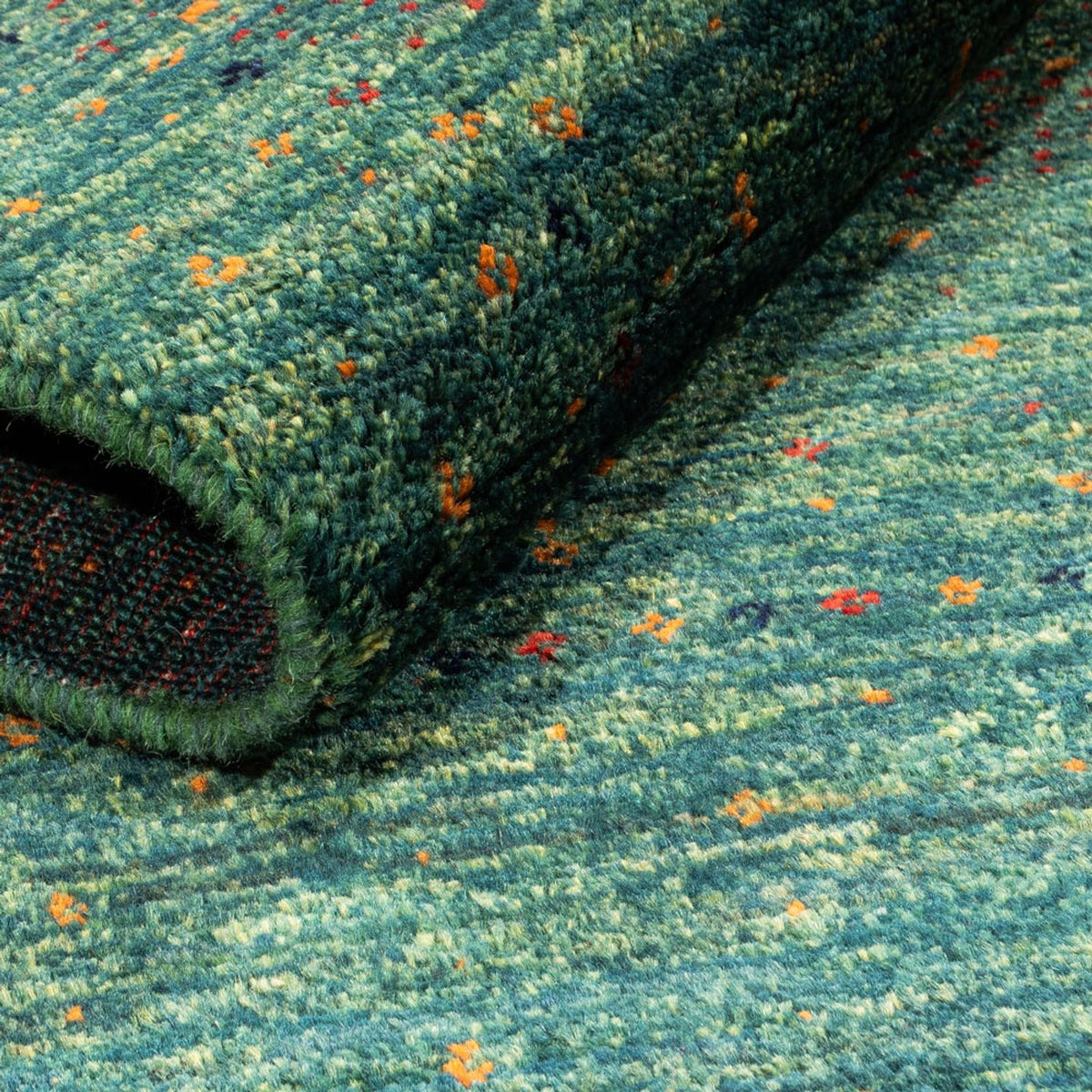 Alfombra Gabbeh - Loribaft Persa - 124 x 87 cm - verde