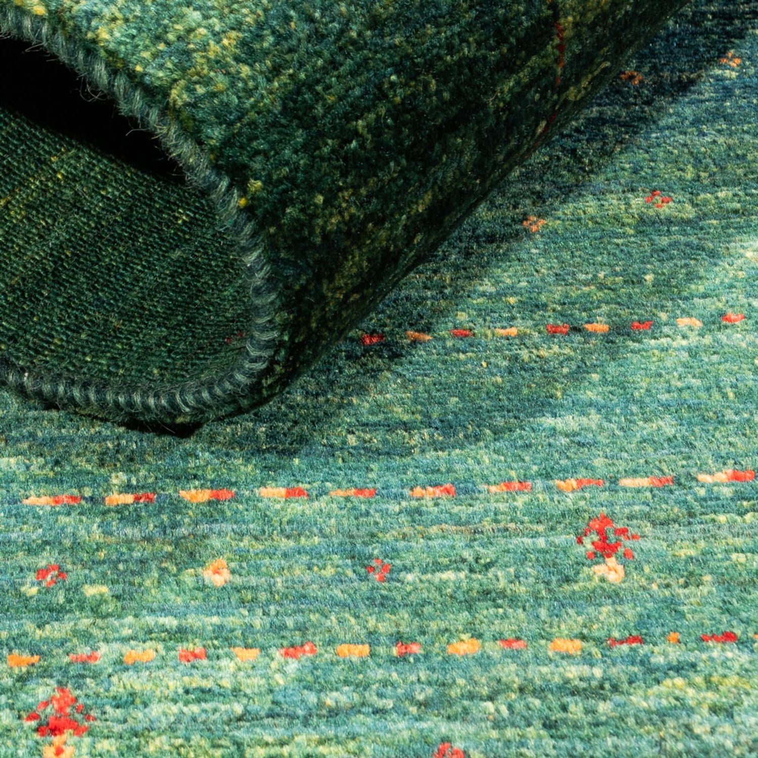 Alfombra Gabbeh - Loribaft Persa - 129 x 82 cm - verde