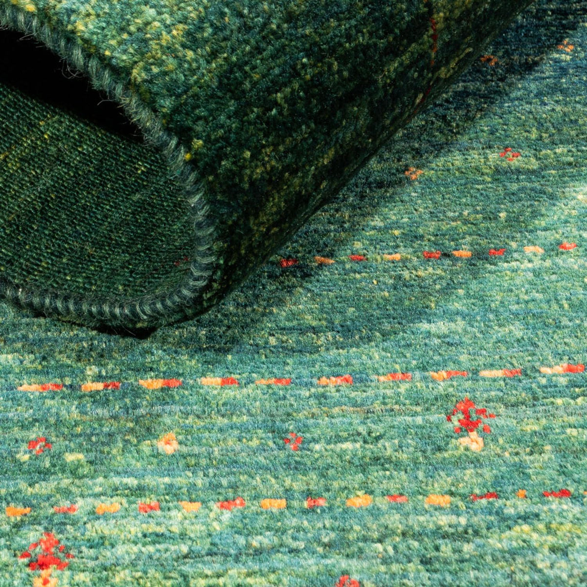 Alfombra Gabbeh - Loribaft Persa - 129 x 82 cm - verde