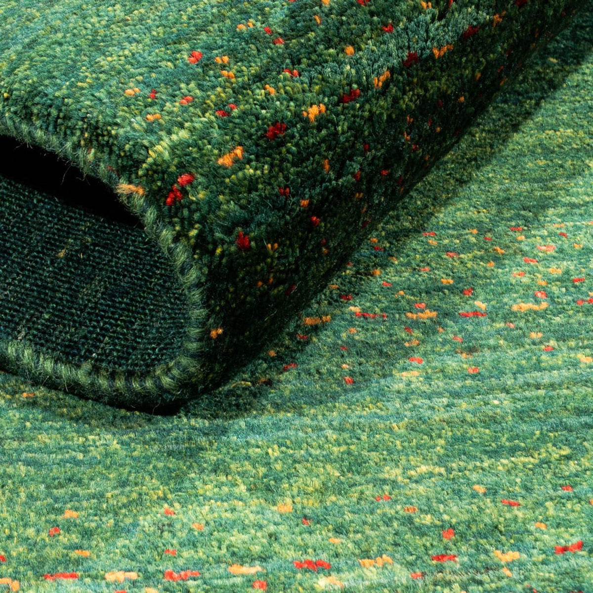 Alfombra Gabbeh - Loribaft Persa - 126 x 78 cm - verde