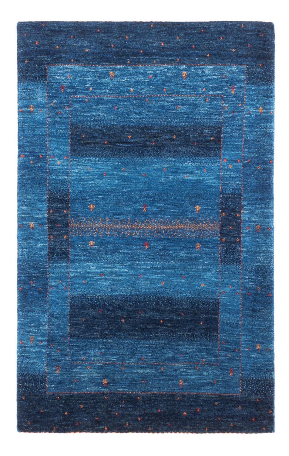 Alfombra Gabbeh - Loribaft Persa - 129 x 85 cm - azul