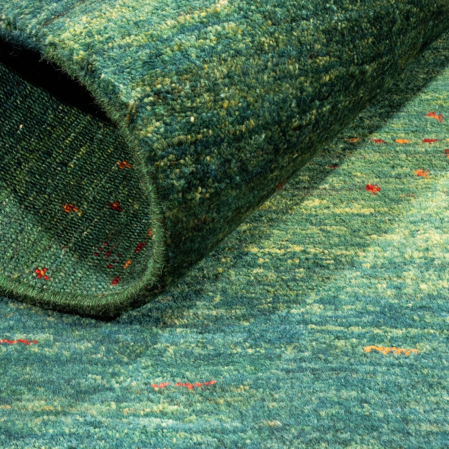 Alfombra Gabbeh - Loribaft Persa - 126 x 84 cm - verde