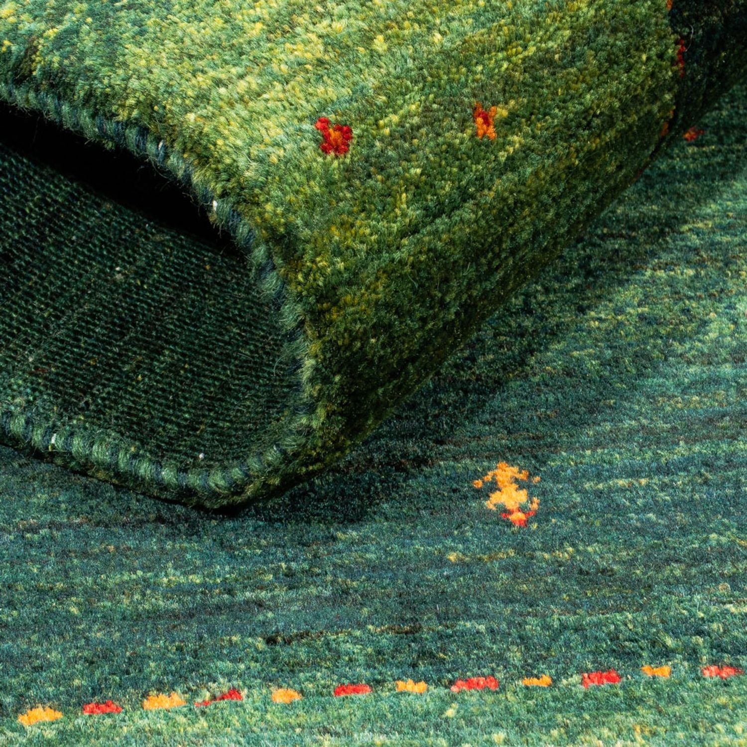 Alfombra Gabbeh - Loribaft Persa - 128 x 80 cm - verde