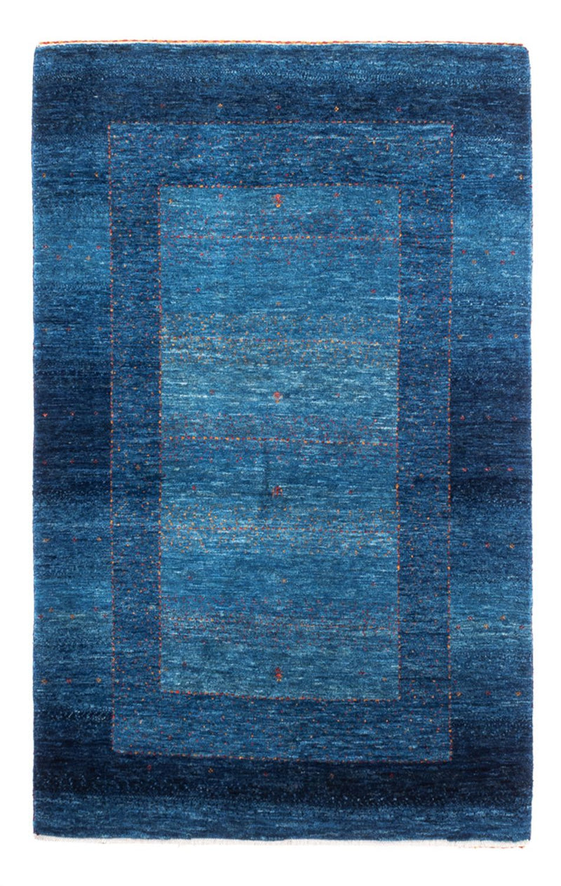 Alfombra Gabbeh - Loribaft Persa - 134 x 88 cm - azul