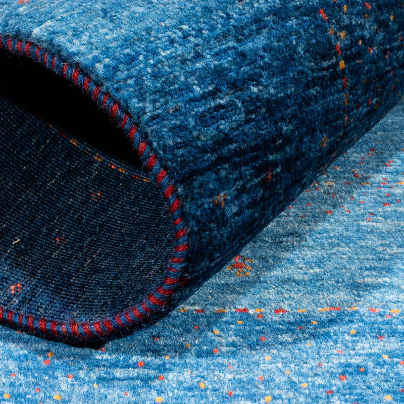 Alfombra Gabbeh - Loribaft Persa - 134 x 88 cm - azul