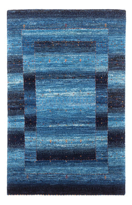 Alfombra Gabbeh - Loribaft Persa - 129 x 84 cm - azul