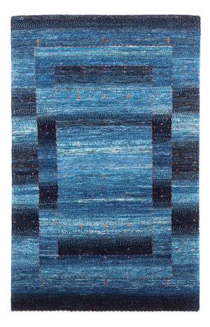 Alfombra Gabbeh - Loribaft Persa - 129 x 84 cm - azul
