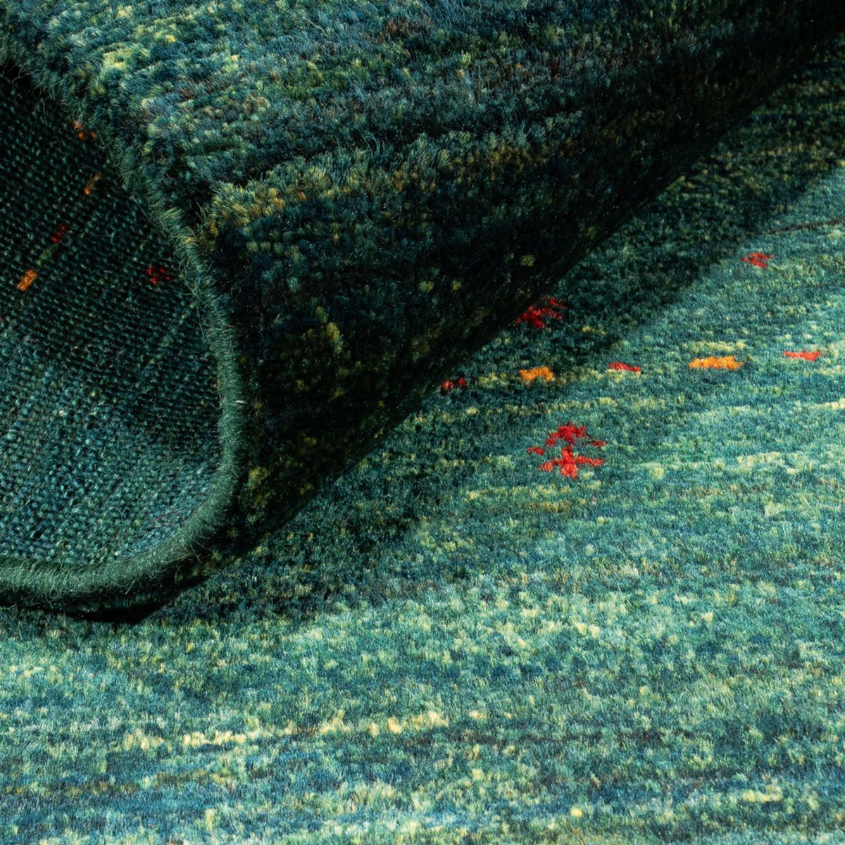 Alfombra Gabbeh - Loribaft Persa - 125 x 82 cm - verde