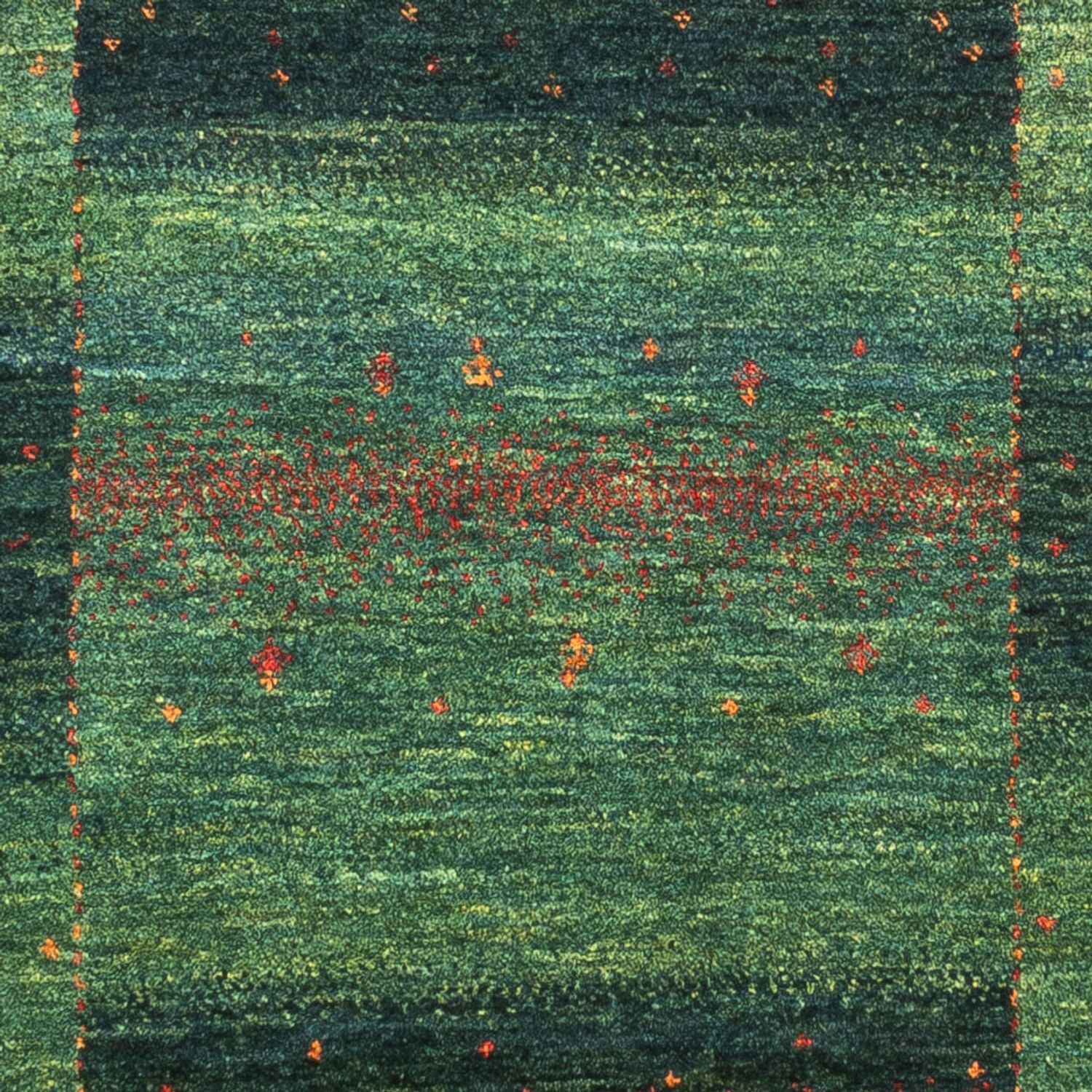 Alfombra Gabbeh - Loribaft Persa - 125 x 86 cm - verde