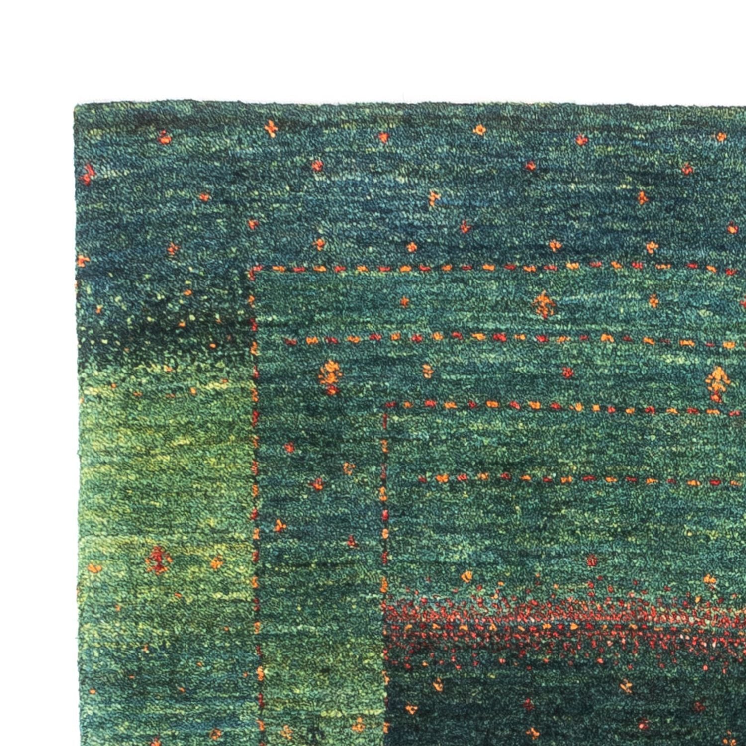 Alfombra Gabbeh - Loribaft Persa - 125 x 86 cm - verde