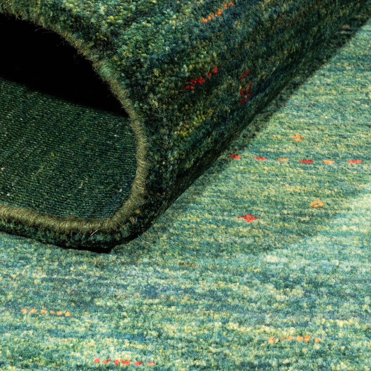Alfombra Gabbeh - Loribaft Persa - 133 x 84 cm - verde
