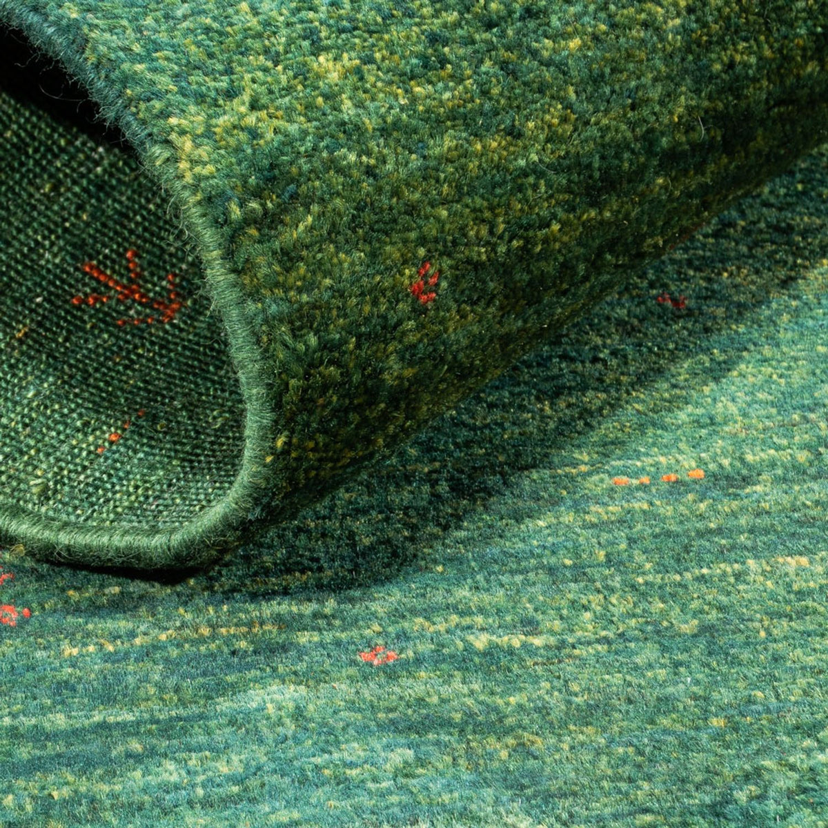 Alfombra Gabbeh - Loribaft Persa - 120 x 76 cm - verde