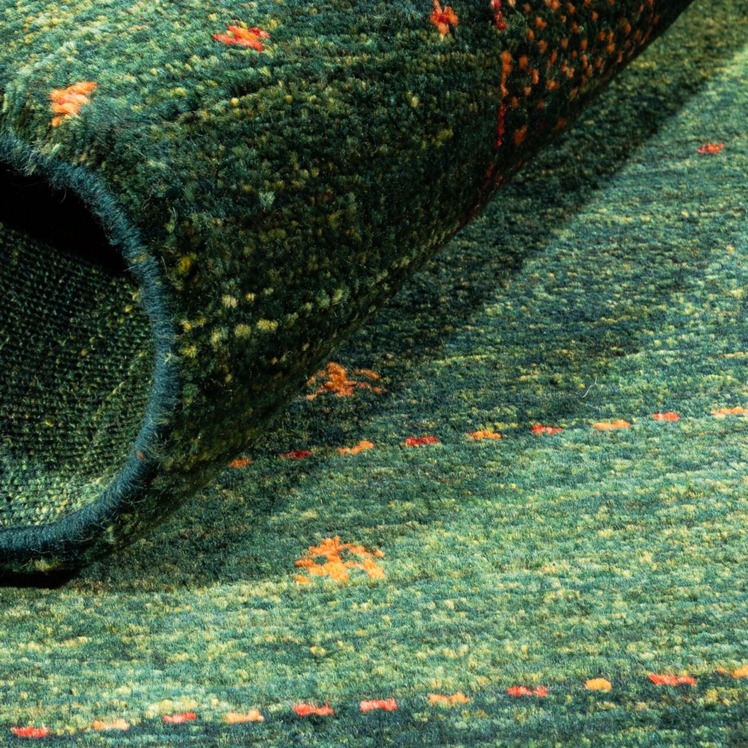Alfombra Gabbeh - Loribaft Persa - 121 x 85 cm - verde