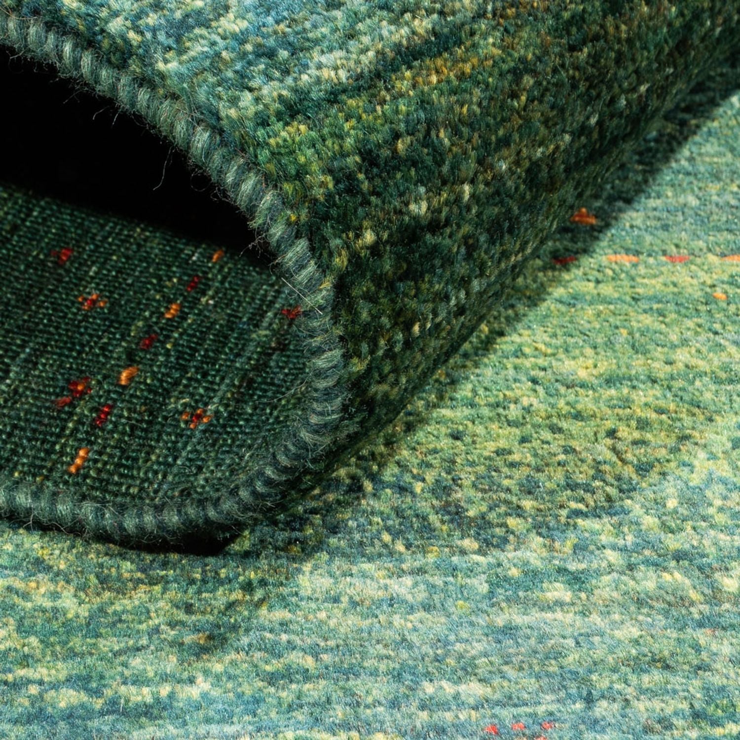 Alfombra Gabbeh - Loribaft Persa - 125 x 85 cm - verde
