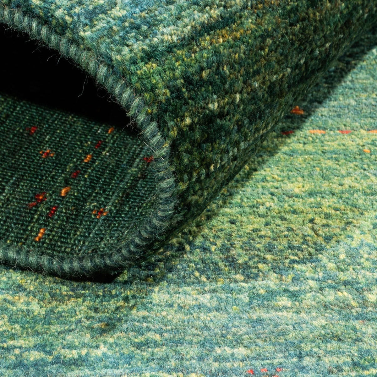 Alfombra Gabbeh - Loribaft Persa - 125 x 85 cm - verde