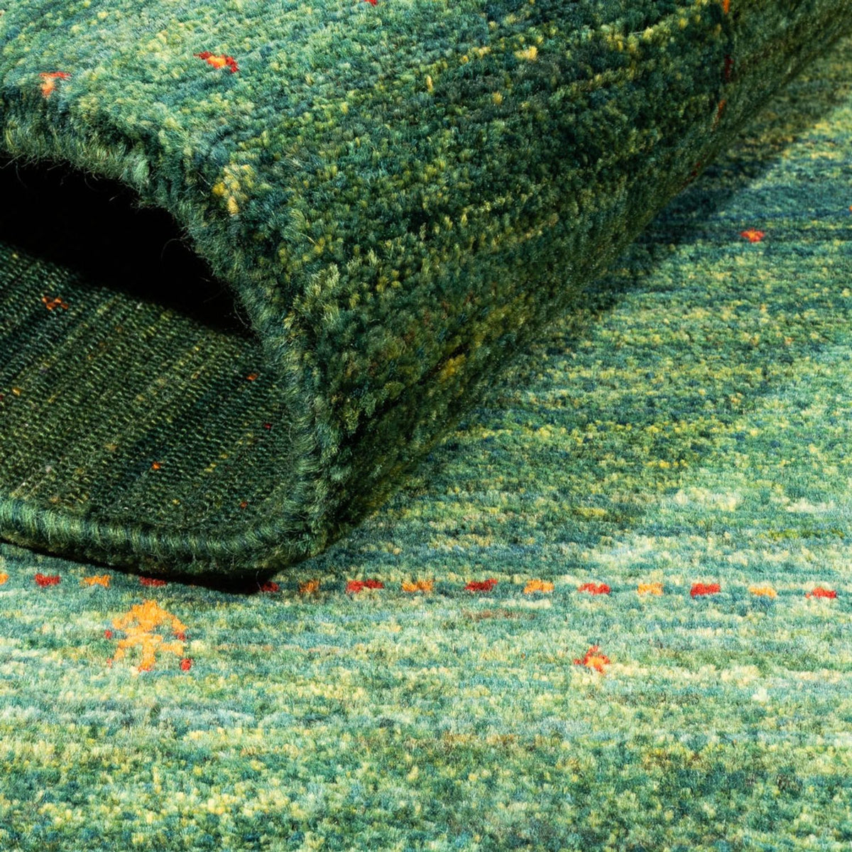 Alfombra Gabbeh - Loribaft Persa - 133 x 83 cm - verde