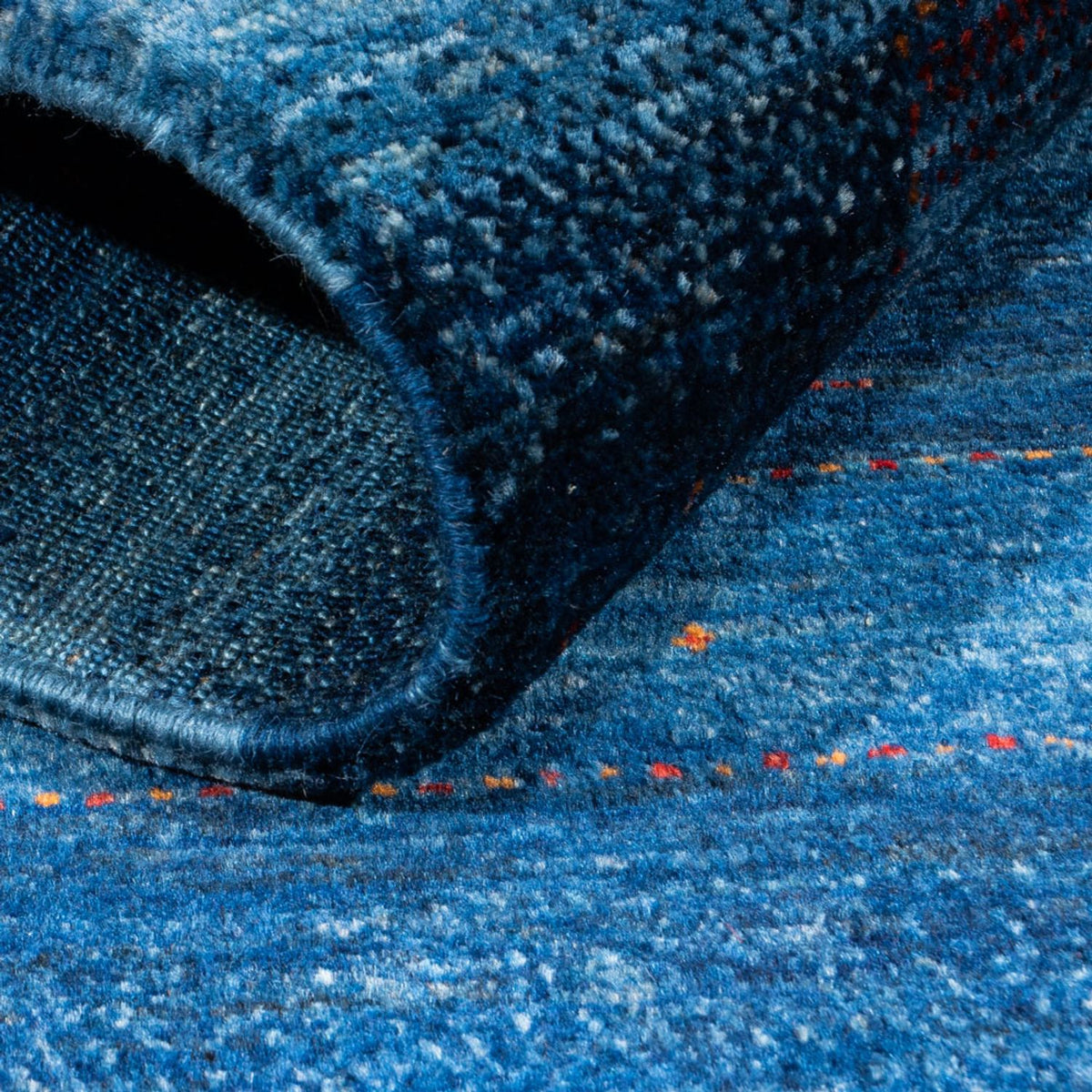 Alfombra Gabbeh - Loribaft Persa - 122 x 91 cm - azul