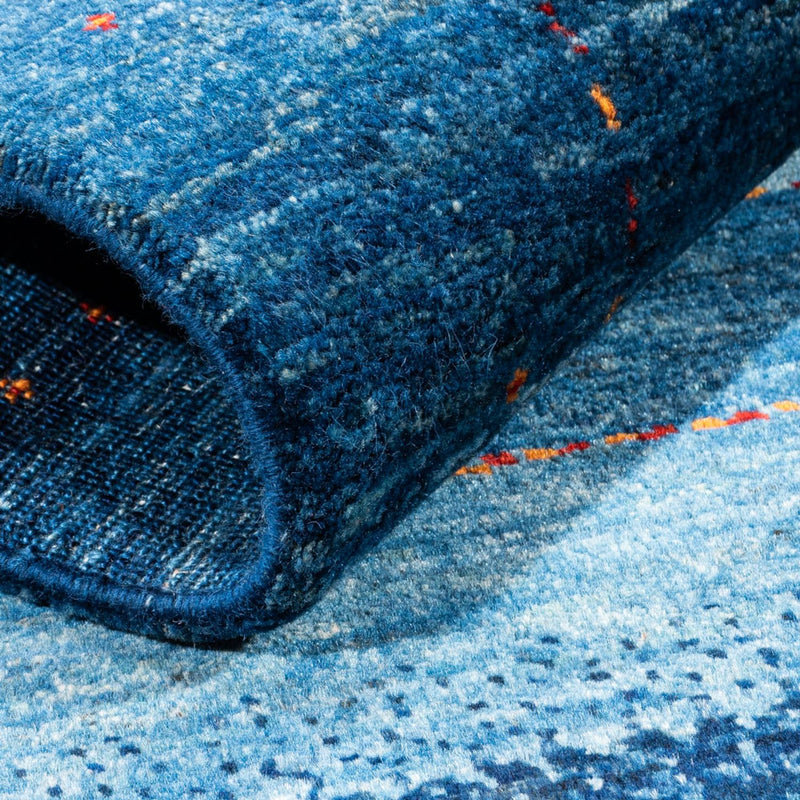 Alfombra Gabbeh - Loribaft Persa - 122 x 83 cm - azul
