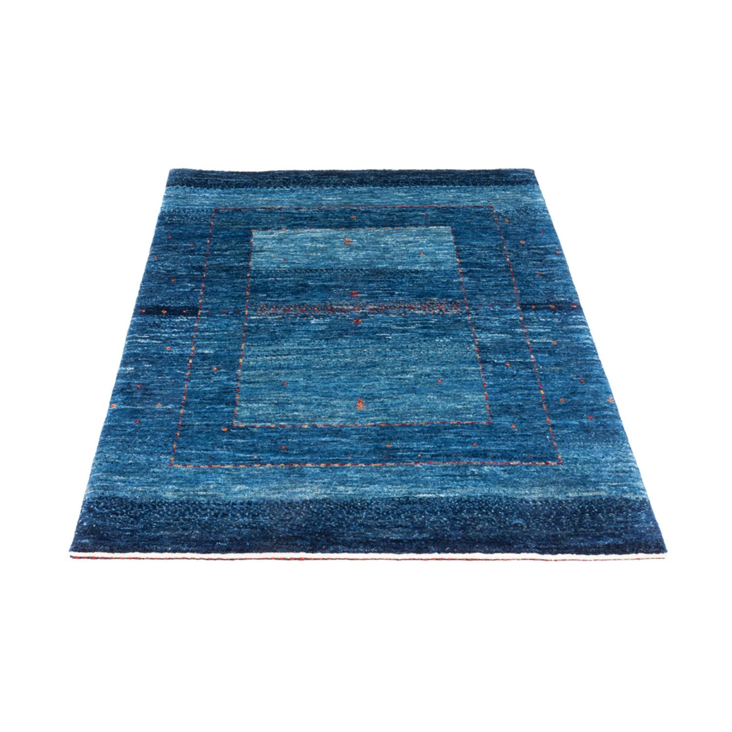 Alfombra Gabbeh - Loribaft Persa - 122 x 83 cm - azul
