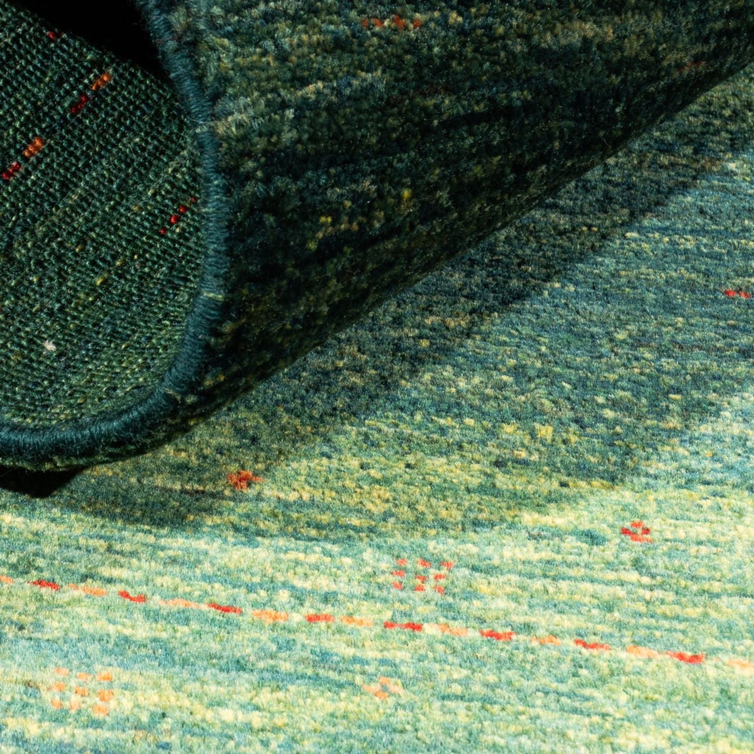 Alfombra Gabbeh - Loribaft Persa - 123 x 78 cm - verde
