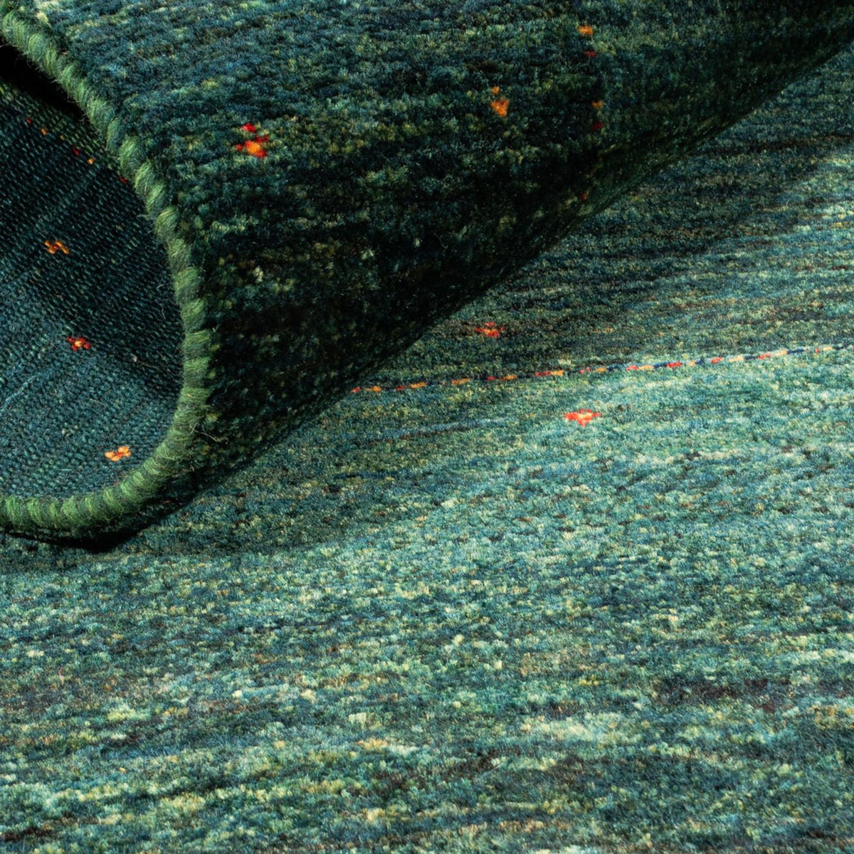Alfombra Gabbeh - Loribaft Persa - 124 x 85 cm - verde