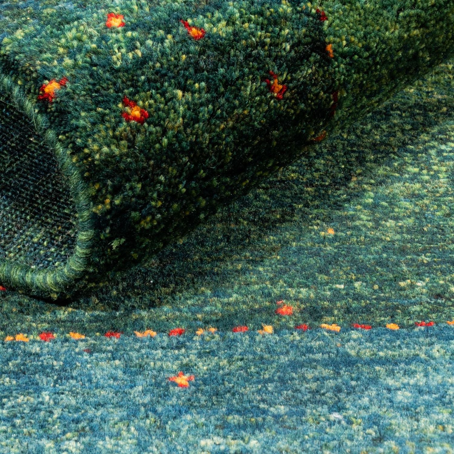 Alfombra Gabbeh - Loribaft Persa - 121 x 80 cm - verde