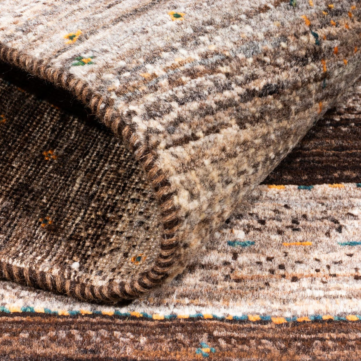 Alfombra Gabbeh - Loribaft Persa - 122 x 84 cm - gris